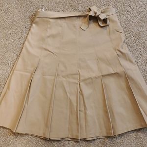 Pleated camel colored skirt